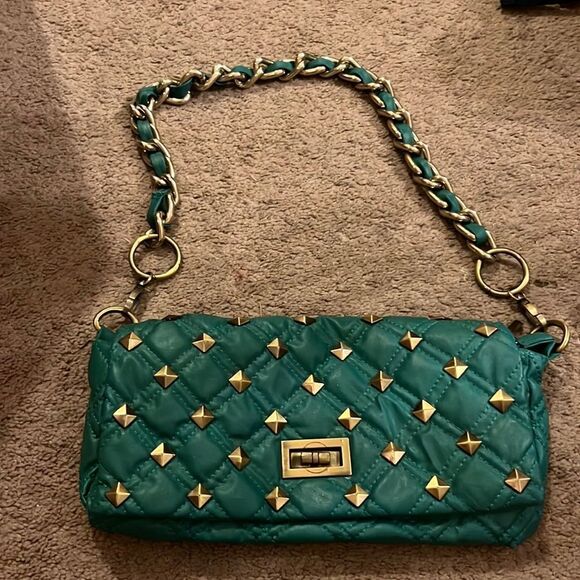 Nila anthony quilted studded teal bag - Picture 1 of 8